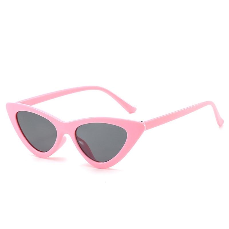 Retro Cat Eye Solbriller UV400 Shades Vintage Små Trekant Solbriller Hip Hop Briller Kvinner Kvinnelige Trendy Briller