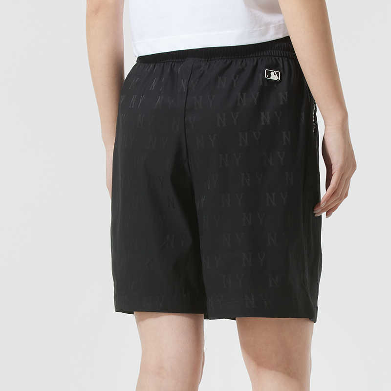 MLB New York Yankees All Over Print Comfortable Zipper Woven Lace-Up Casual Shorts Unisex shorts Black 3ASMM0153-50BKS