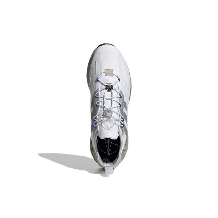 adidas Scarpe da ginnastica unisex ZX 2K Boost Safety First Bianco Bianco Nuvola Argento Metallizzato GY1208