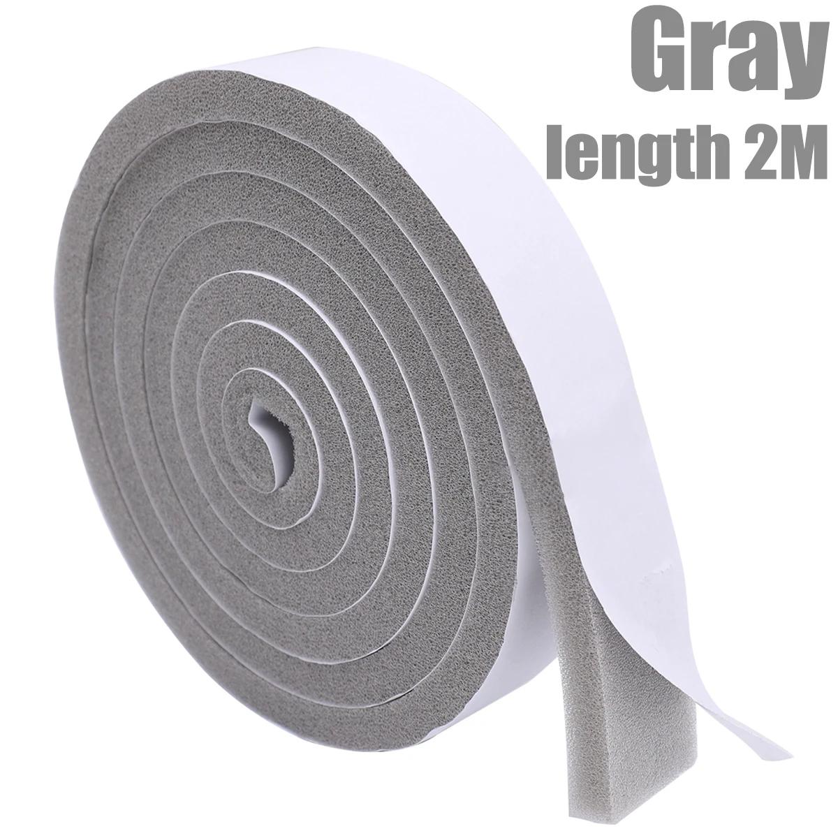 

2/40M Window Sealing Strip Self-Adhesive Sponge Sealing Strip Home Anti-collision Sound-Proof Door Gap Foam Tapes Black Gray Width-1.5cm&1Roll (2M) сірий колір