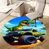 Dinosaur Truck,Monster Vehicle Design Chair Mat Round Rug Office Carpet, Machine Washable, Non Slip, Suitable for Living Rooms, Bedrooms