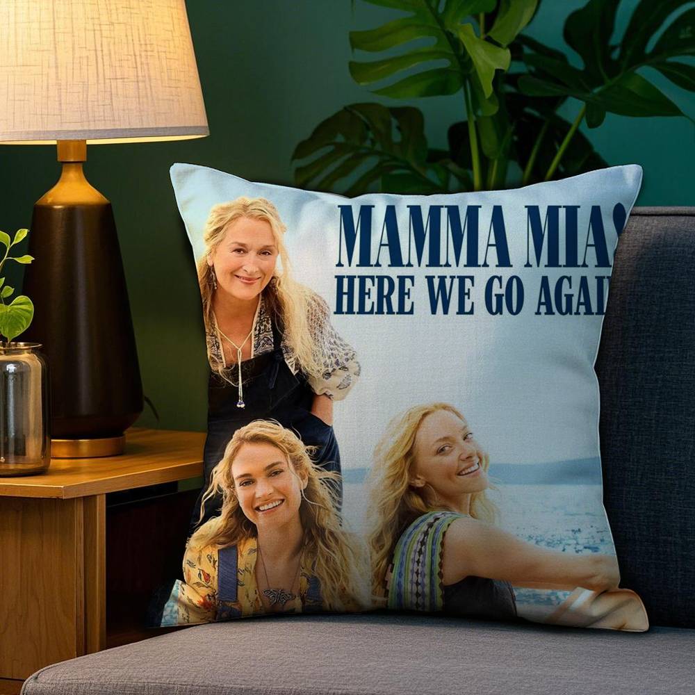 Povlak na polštář z filmu Pohovka Obývací pokoj Ložnice Oboustranný tisk M-Mamma Mia Čtvercový polštář Polštář na zdřímnutí
