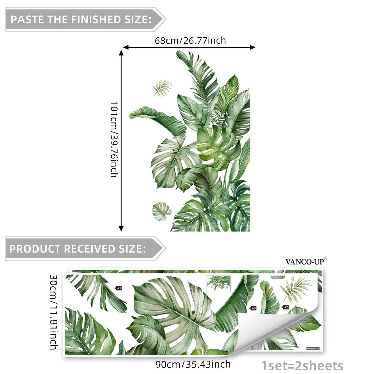 

Зеленый стикер на стену с растением Креативные скандинавские наклейки Гостиная Диван Спальня Фоновая стена Декор Самоклеящееся украшение для дома зелёный
