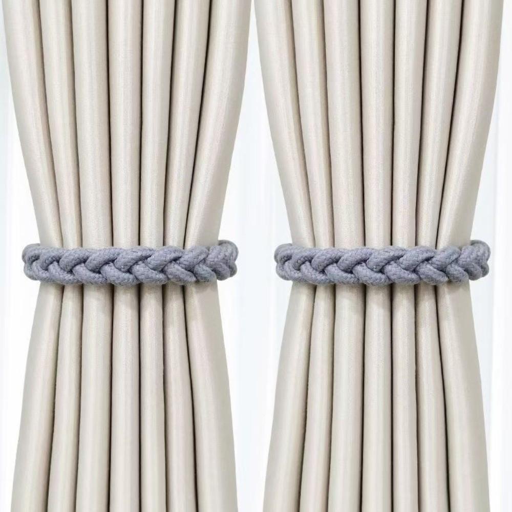 1 Pair Boho Style Braid Curtain Straps Fashion Curtain Buckle Magnetic Curtain Tieback Decoration