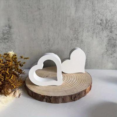 Stampo Decorazione Gesso Cuore Vuoto Fai da Te a Mano Forma di Cuore Candela Stampo in Silicone Gesso Regalo San Valentino Decorazione Casa
