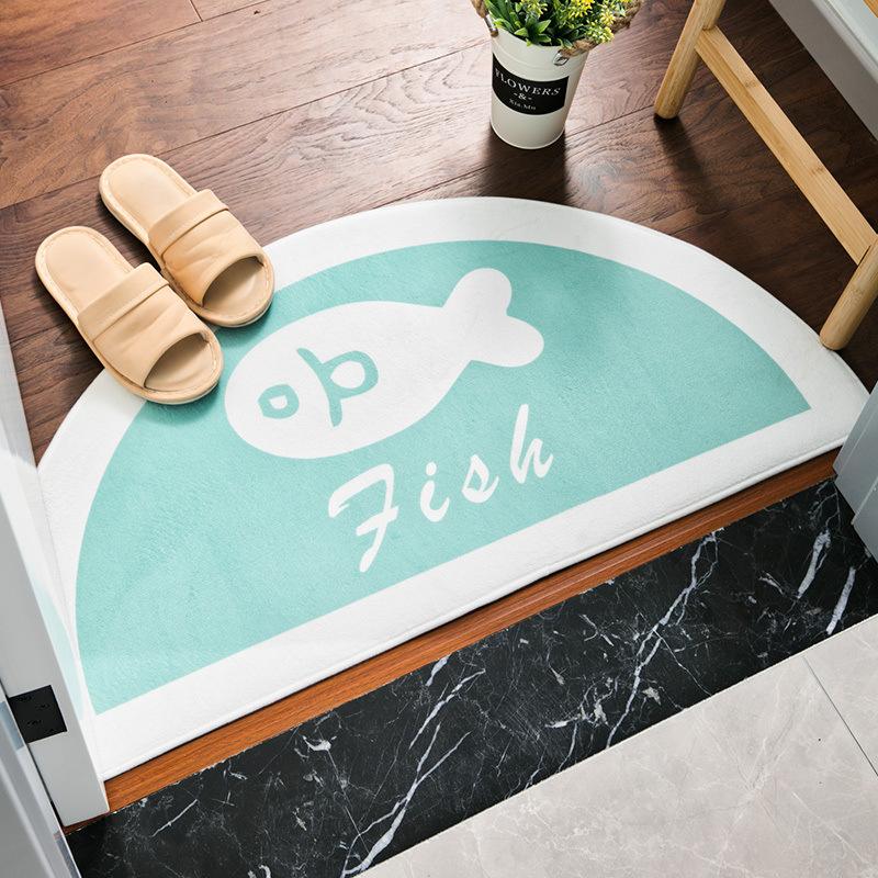 Cute Cartoon Floor Mats Home Door Non-slip Floor Mats Bedroom Kitchen Bathroom Semicircular Door Mats Floor Mat In The Room