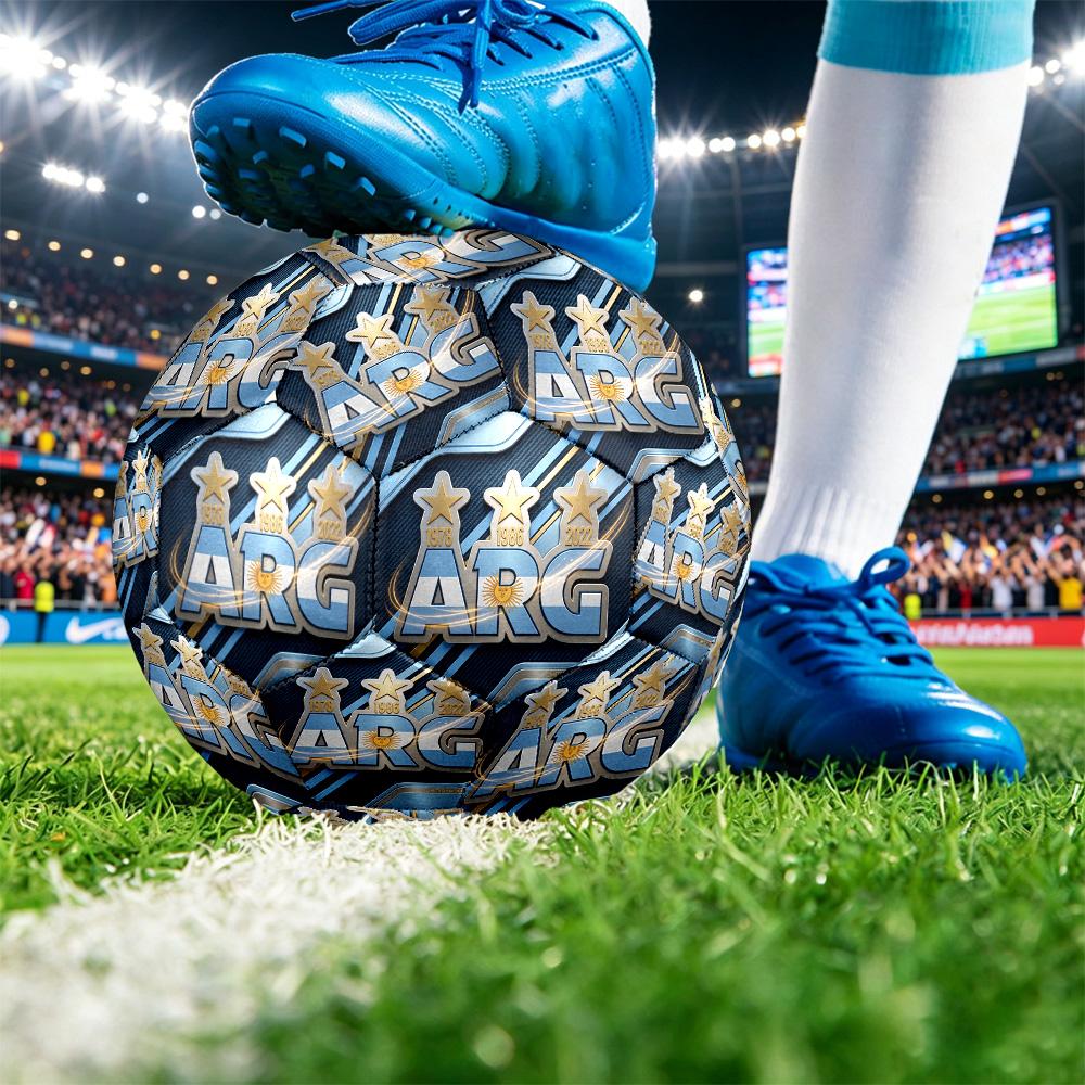 Argentina Football Printed Size 5 Soccer Ball Wear Resistant Standard Adult Training Football Fan Gift for Indoor Outdoor Match Sports