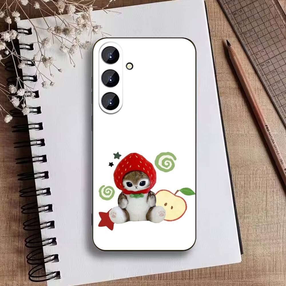 Big-eyed Goofy CAT Silly Phone Case For Samsung Galaxy A73,A72,A71,A70,A52,A51 Others Soft Black Cover