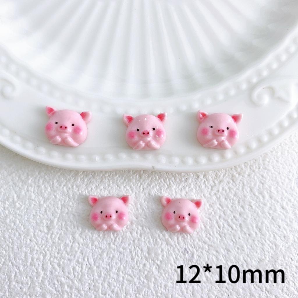 New Cute Cartoon Happy Pig Head Pig Butt Nail Art Accessories Handmade DIY Phone Case Hairpin Parts Materials