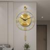 Luxury Metal Swinging Wall Clock Minimalist Living Room Clock Mural Watch Restaurant Mute Number Quartz Clock Room Decoration