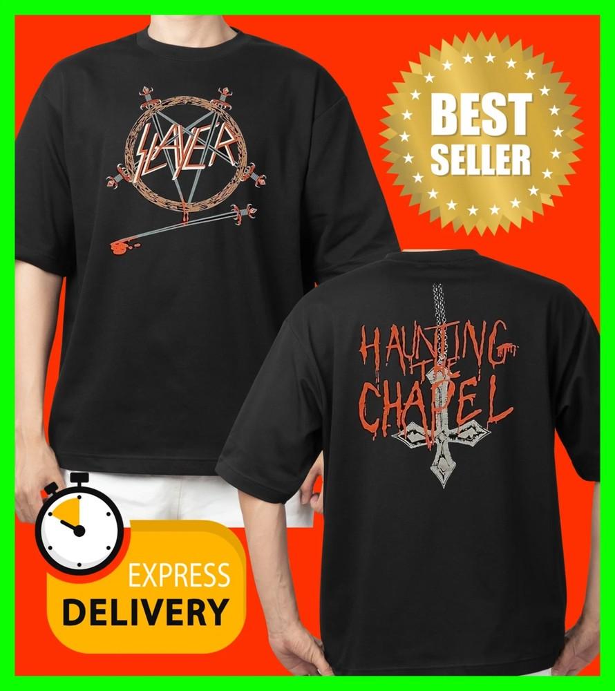 

Чорна футболка Slayer Haunting The Chapel, двостороння, унісекс XL