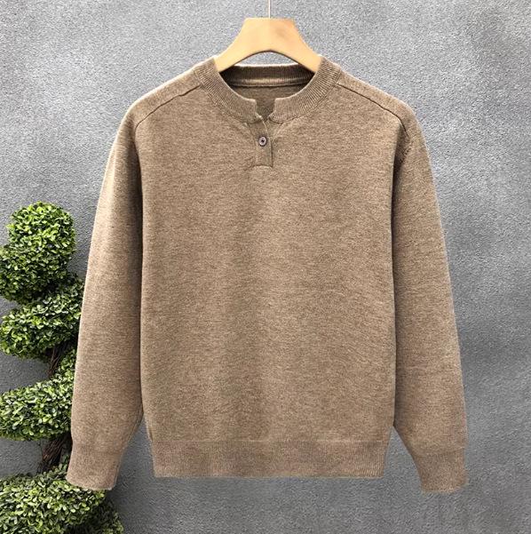 סוודר פולאובר סרוג אופנתי לבנים צעירים לסתיו-חורף