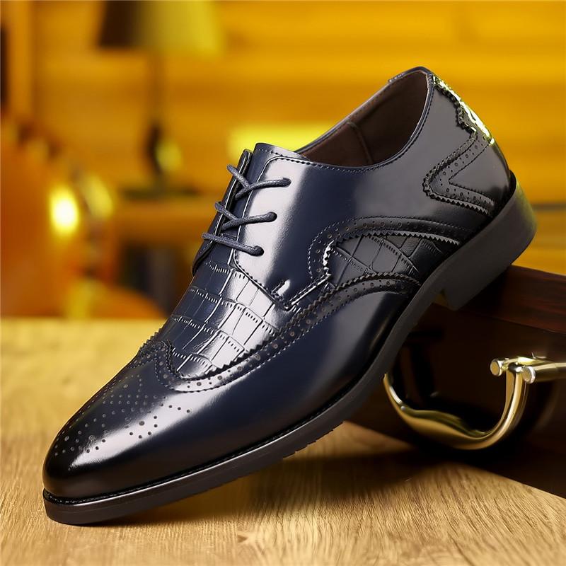 Fashion Britain New Retro Pointed Patent Leather Lace Up Wedding Flats Derby Shoes For Men Casual Formal Dress Footwear Zapatos Hombre