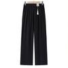 Mid-Rise Elastic Waist Straight-Leg Casual Pants for Mature Women