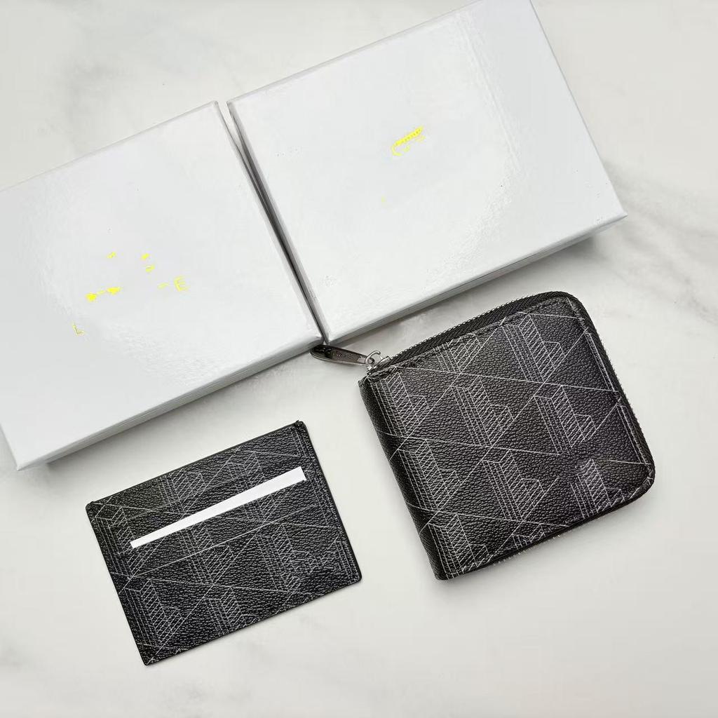 Nová retro potisk PU pánská peněženka na mince a držitel karet - Podzimní kolekce