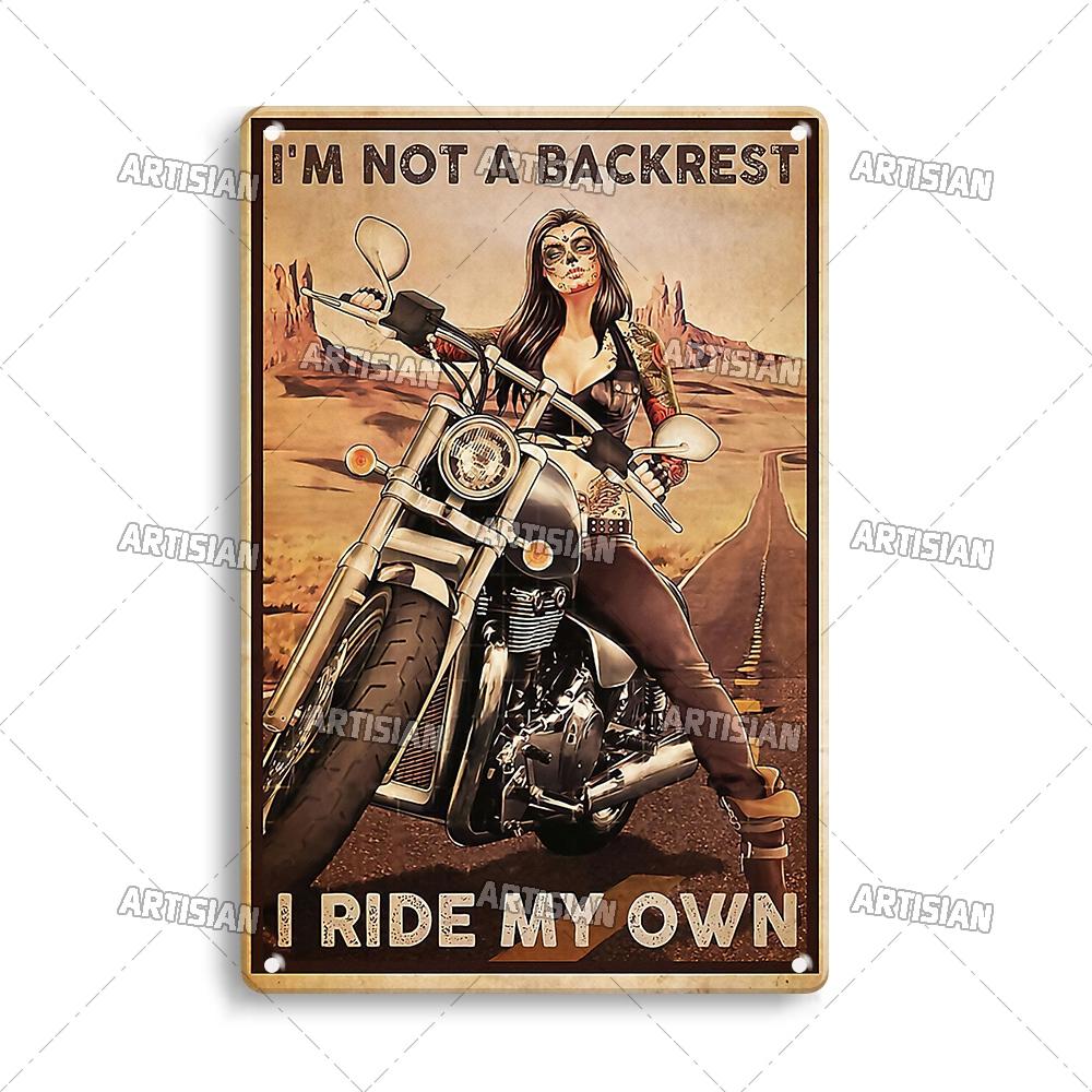 Artisian Riding Metal Plate Motorcycle Tin Sign Motorbike Decorative Poster Wall Decor Garage Bar Pub Club Hotel Cafe Kitchen