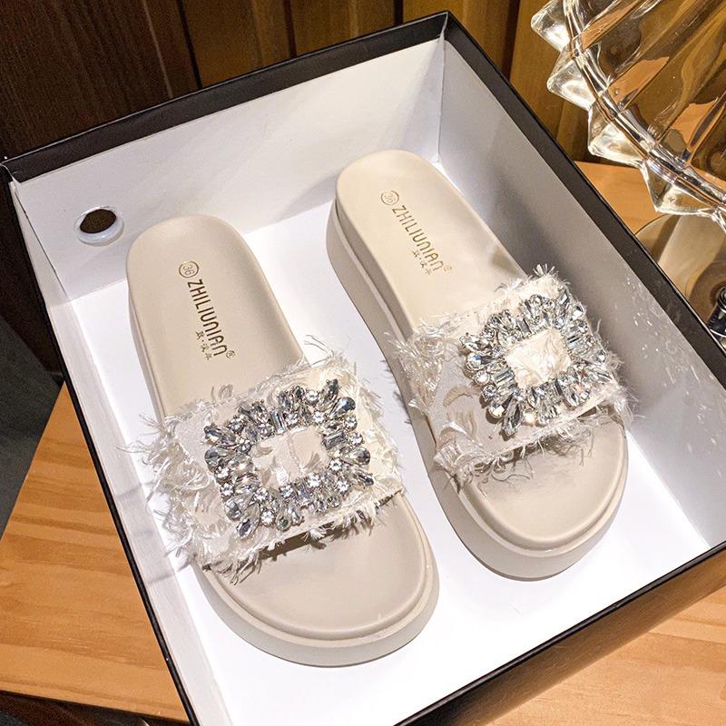 Mode Heißverkaufende Hausschuhe für Damen 2025 Neu Sommer Flache Mode Damen Freizeit Hausschuhe Pantoletten Strandsandalen Damenschuhe