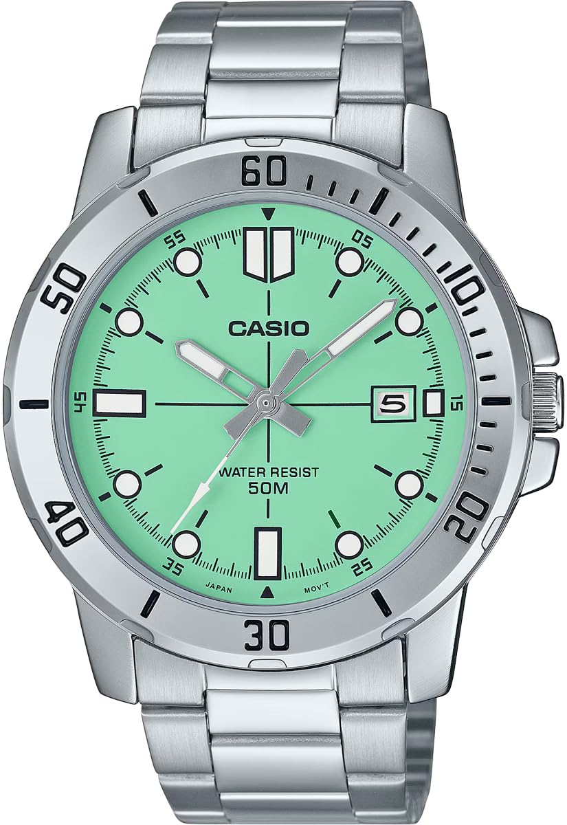 

[Casio] CASIO Standard Analog Quartz Men s Watch MTP-VD01D-3E1V Metal Band Pastel Mint Green