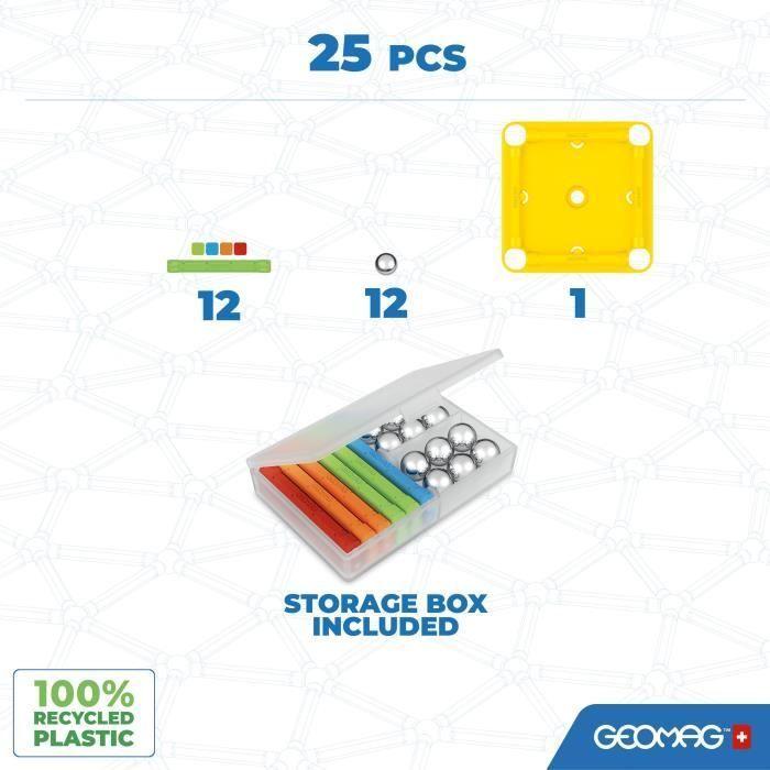 Jeu de construction magnétique - GEOMAG - Supercolor - 25 pieces - Magnétique - Des 3 ans