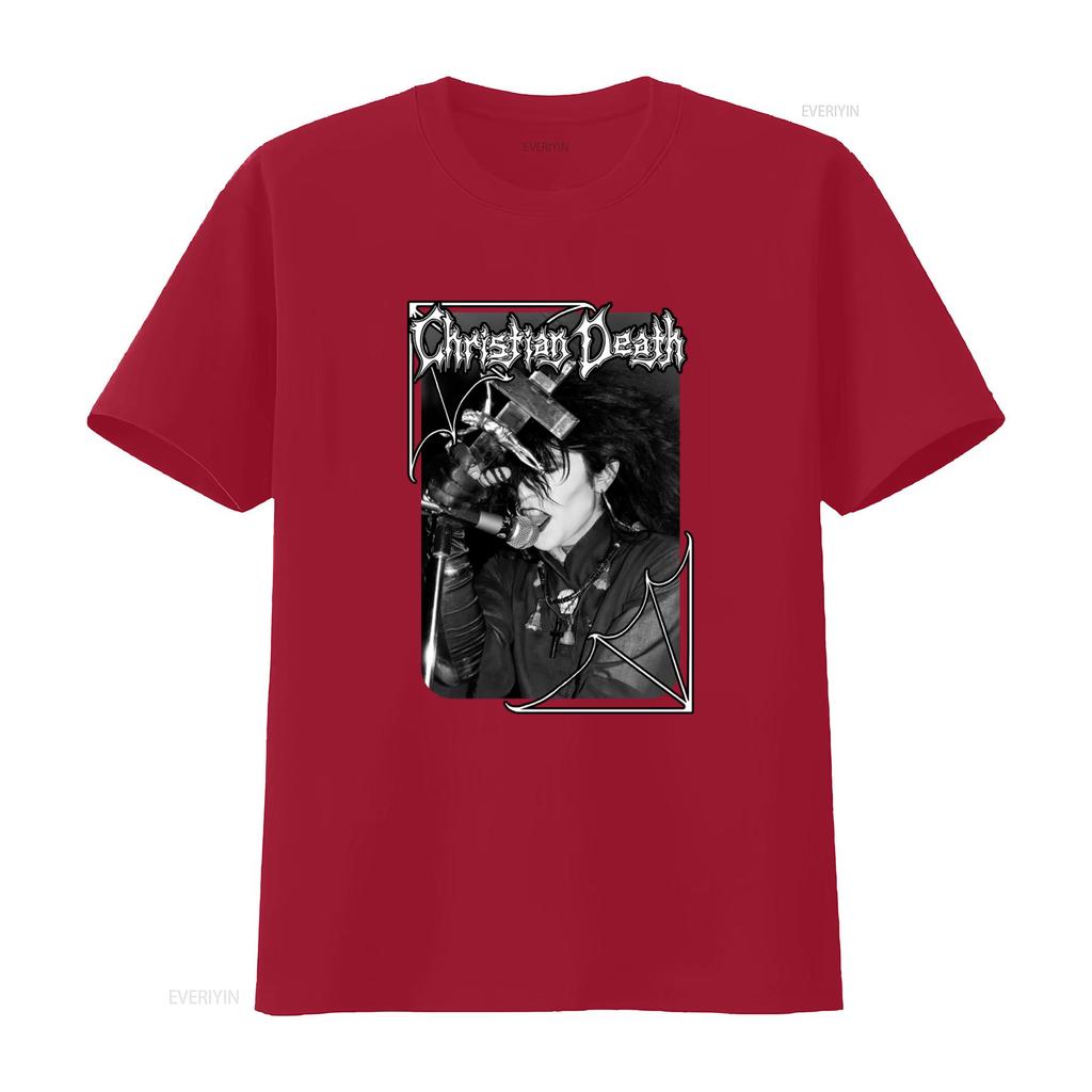 Christian Death Rozz Williams Gothic Punk Rock Band T Shirt Vintage Washed Streetwear Graphic Homme Unisex Soft Stretched
