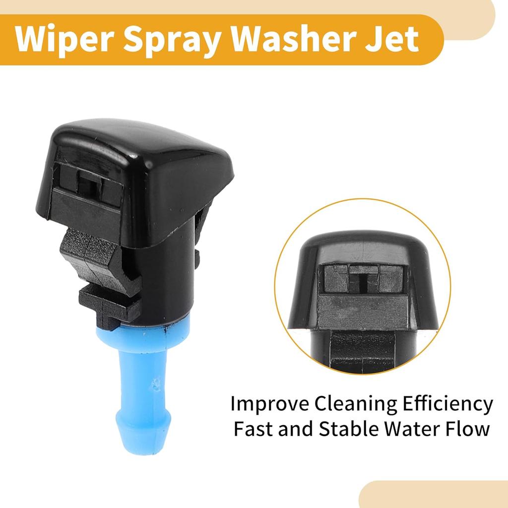 Windshield Washer Nozzle Kit for Kia Rio 2016-2024 Windshield Spray Nozzles Wiper Spray Washer Jet No.98630G3000 2 Pcs Gaskets 4 Pcs t Hose Connector