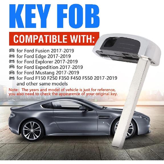 Uncut Insert Emergency Key Blade 2 Pieces for Ford F150 F250 F350 F450 Edge Fusion Explorer Mustang 2017 2018 2019