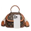 Women's Small Crossbody Tote Bag with  Pattern Two Compartment Handbag Kangaroo Logo Brown and   Designer Shoulder Bag