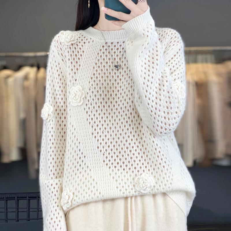 

Женский свитер 100% шерсть MODERN NEW SAGA O-образный вырез трикотажный пуловер толстые зимние джемперы женские трикотажные топы 2XL белый