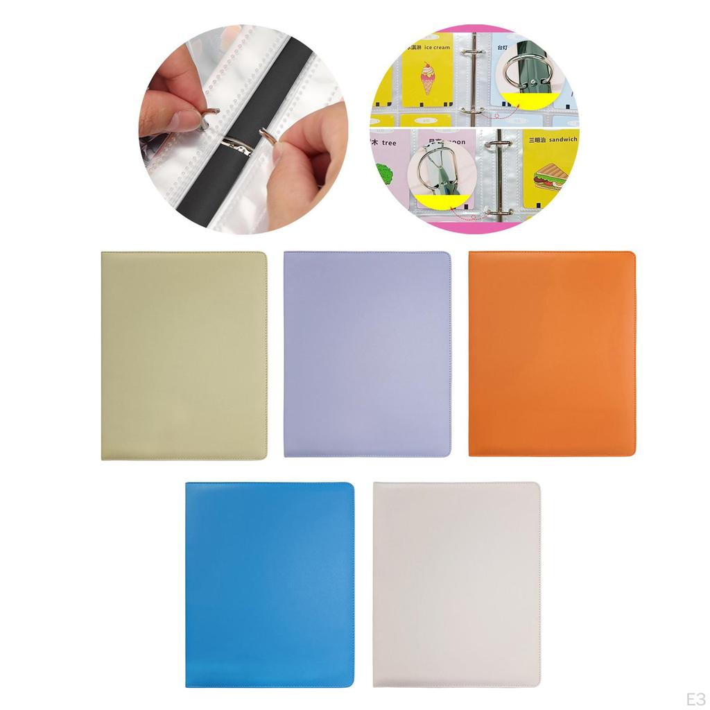 Classeur Collecteur de Cartes Couverture en Cuir PU Album Photo Portable Pochette 4 Poches