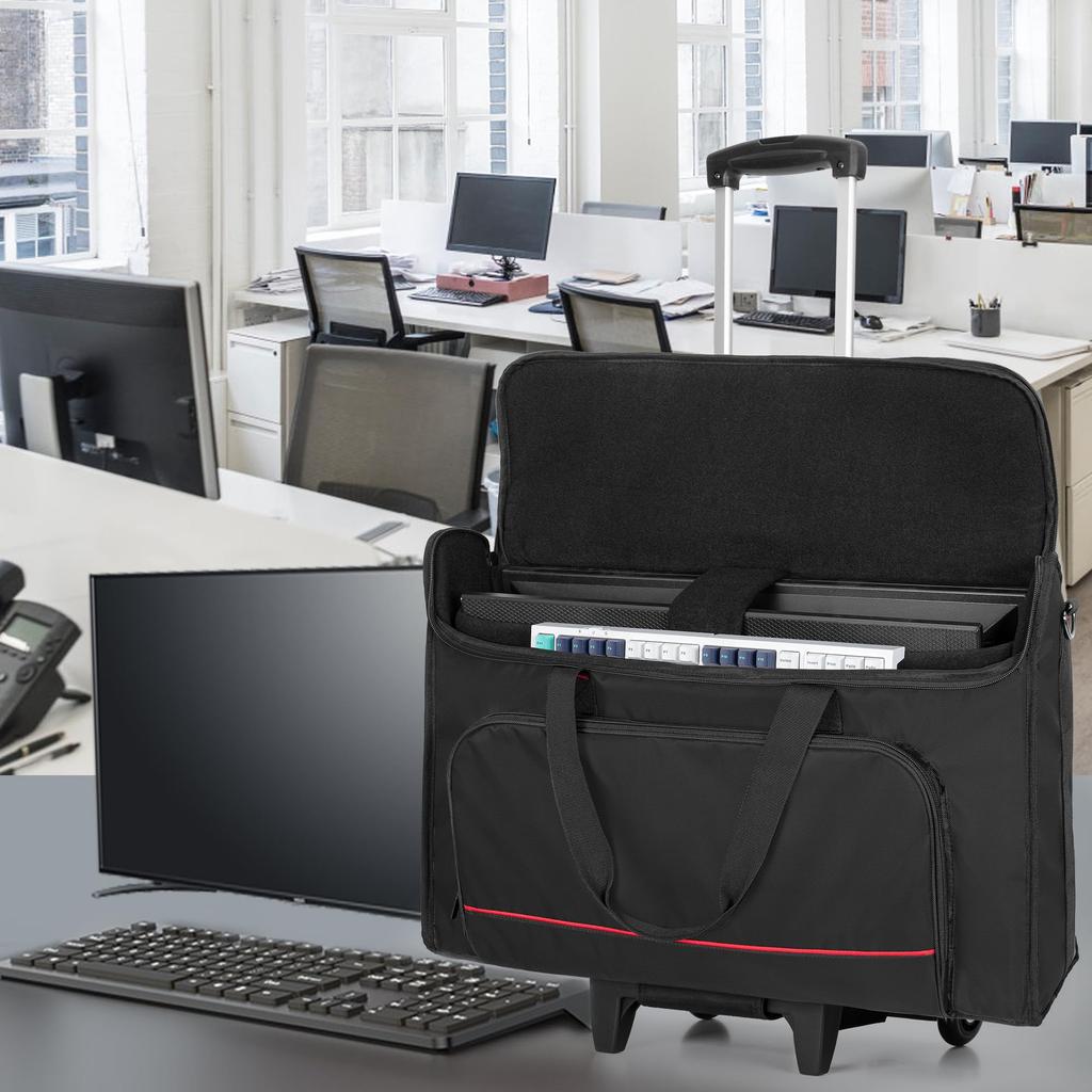 Trunab LCD Carrying Bag for 24 Inches with Wheels LCD Display Carrying Bag Holds 2 Monitor Bags