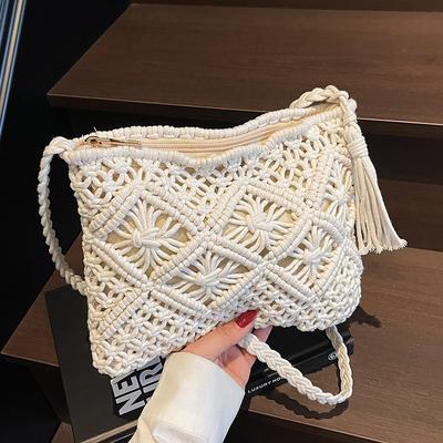 Böhmische gewebte Tasche literarischer Sinn lässig vielseitig Nischendesign Umhängetasche Damentasche