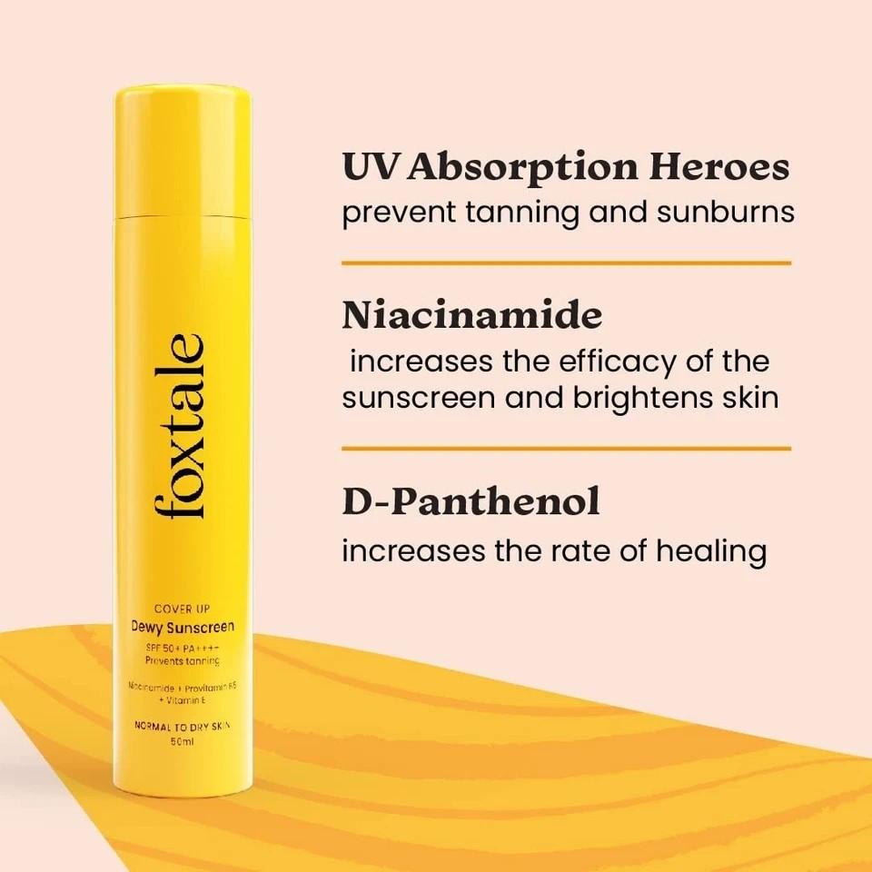 Foxtale CoverUp Dewy Sunscreen With Niacinamide 50ml