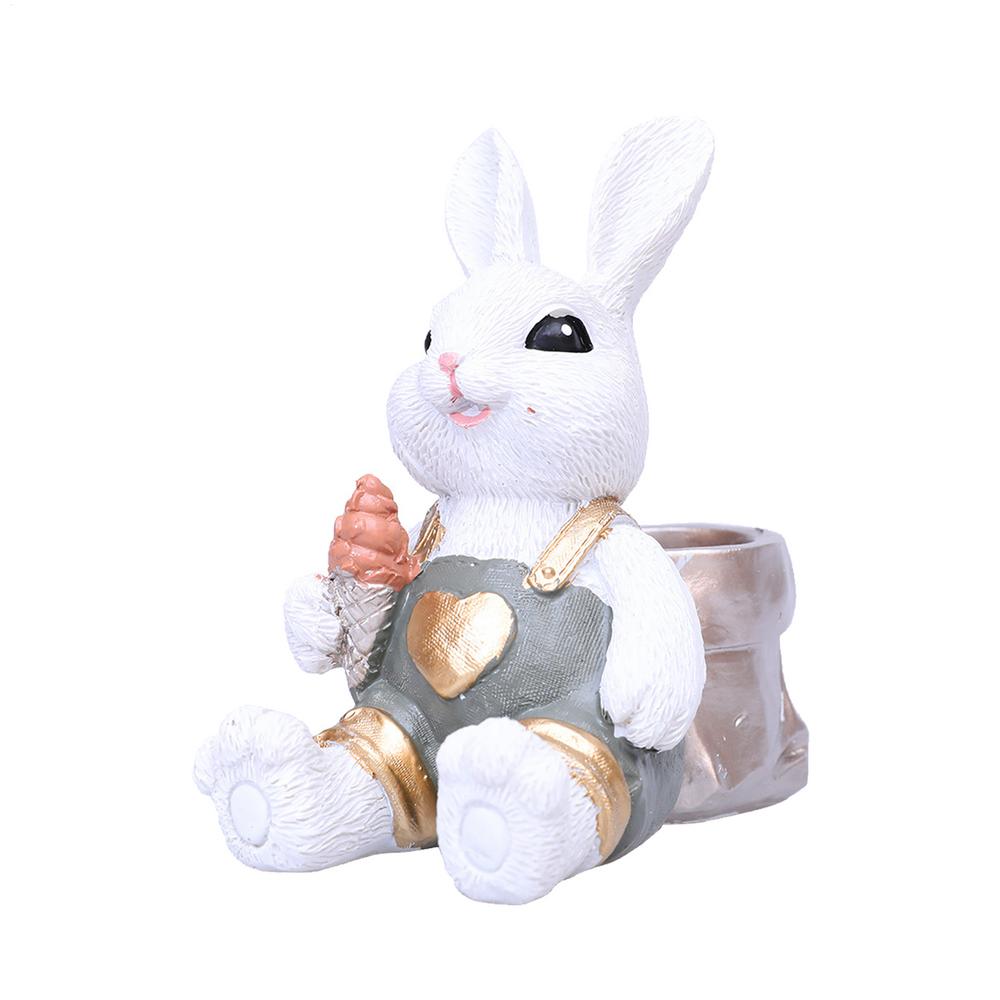 Easter Bunny Statue Adorable Collectible Easter Rabbit Ornaments Spring Home Decor Bunny Figurines for Shelf Table Nursery