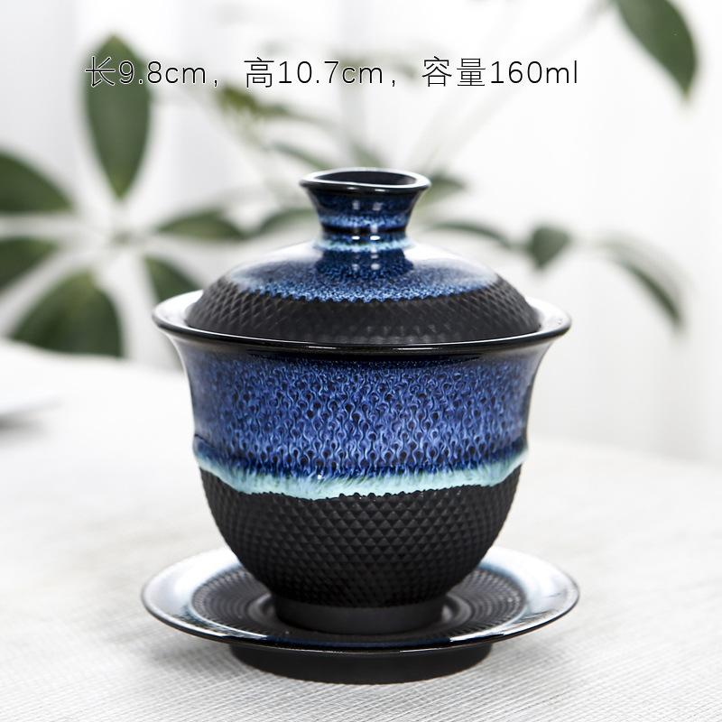 Kiln-Changed Tea Cup Single Ceramic Tea Cup Tasting Cup Kung Fu Tea Set Tenmoku Jian Zhan Master Cup Tea Bowl