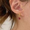 New In Trend Glossy Heart-shaped Ruby Earring Buckle Light Luxury Simple and Fashion Earrings for Women Banquet Jewelry Gift