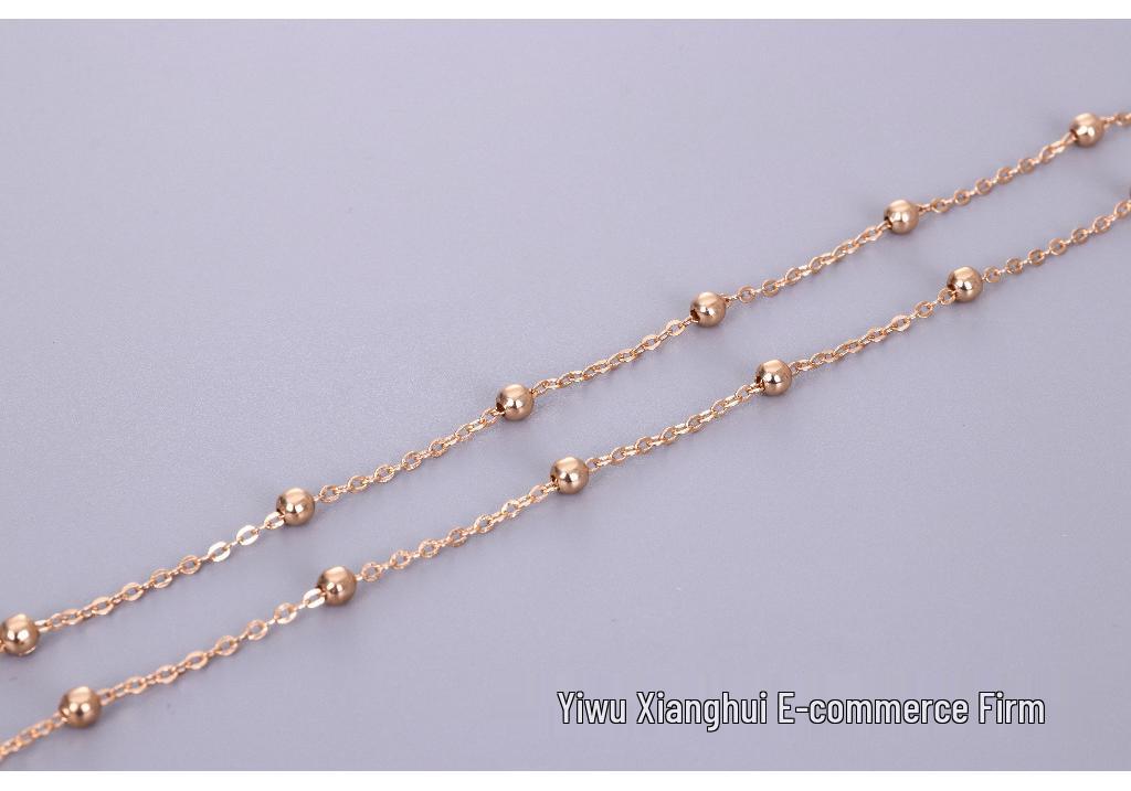 Ancient-Style Gold Bead Chain for Jewelry & Hair Accessories Bead 4mm, Chain 2mm золотой