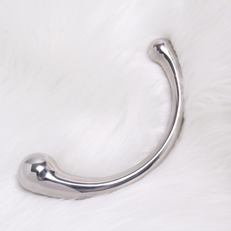 Double Ended Stainless Steel G Spot Massage Stick Pure Metal Penis G-Spot Stimulator Anal Plug Dildo Sex Toys for Women Men