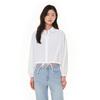 ANDAR Linen-Like String Crop Shirt