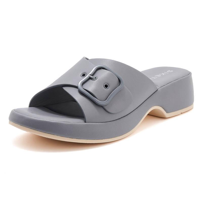 Fashion Spring And Summer Casual Metal Sandals For Women Lightweight Non-Slip Beach Wedge Slippers Casual And Elegant New Product Simple