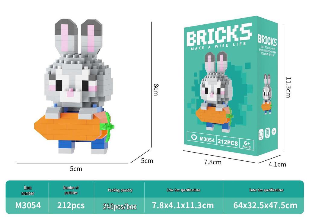 Tiny Berry Bear Nini Building Blocks - Educational Cartoon Figurine for Kids
