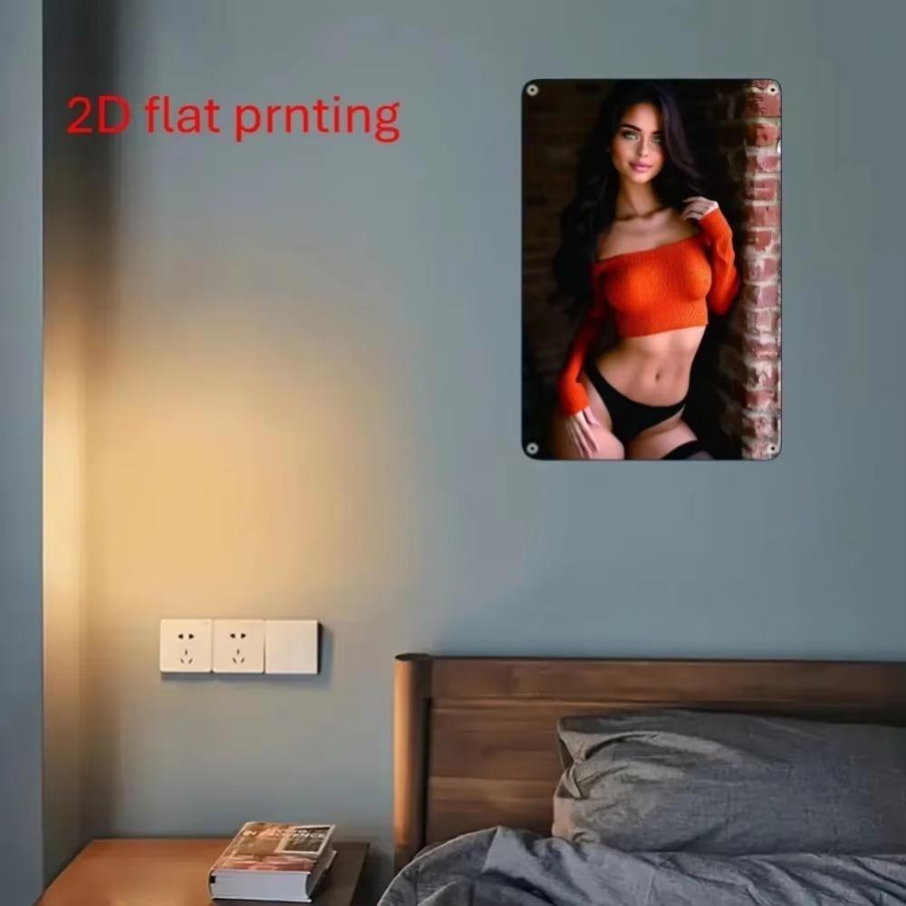 Vintage 2D Flat Printed Metal Wall Decor 8x12 Inch Retro Art for Home Bar Cafe Garage Outdoor Beach Party