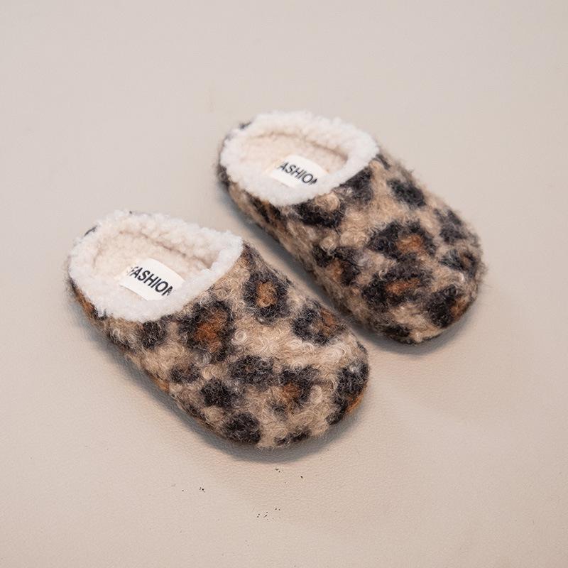 2025 A/W Girls' Retro Headwrap Cotton Fur Slippers: Cozy, Velvet-Lined Slip-ons