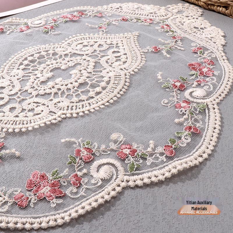 French Retro Lace Floral Table Placemat - European Pastoral Design for Afternoon Tea