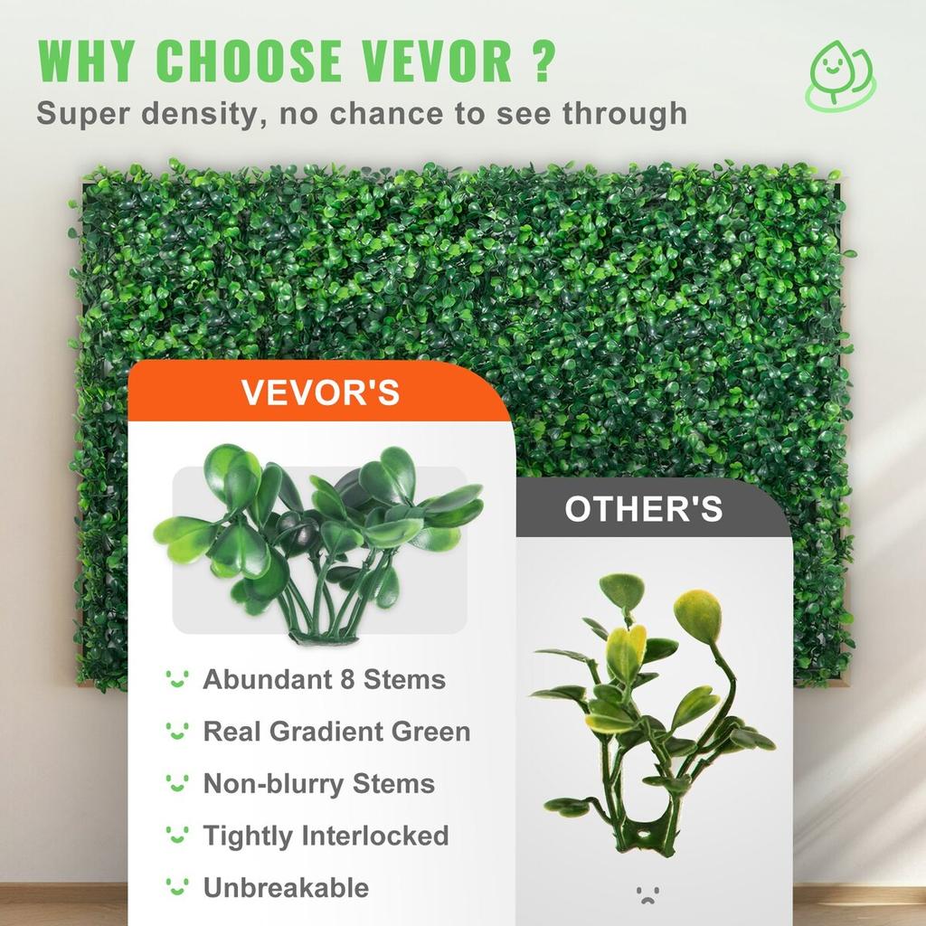 12pcs Artificial Boxwood Panel UV Boxwood Hedge Wall Panels Artificial Grass Backdrop Wall 24X16" 4cm Green Grass Wall Fake Hedge for Decor Privacy