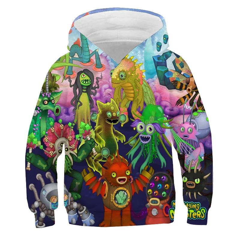 Kids Clothes My Singing Monsters Print Hoodie Girls Cartoon Casual Sweatshirts Children's Clothing Autumn Boys Hoody Pullover