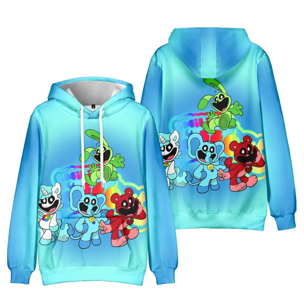 

3D Smiling Critters Anime Printed Men s Fashion Long Sleeve Hoodie Cartoon Sweatshirt XS