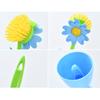 1PC Removable Handle Flower Shaped Cleaning Brush with Base Brush The Pot Wipe The Pot Kitchen Bathroom Supplies