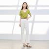 Sancai Women's High-Waist Straight Leg Pants