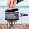 TOMSHOO Camping-Alkoholkocher mit Kreuzständer und Deckel, tragbarer Outdoor-Alkoholkocher aus Edelstahl mit klappbaren Griffen