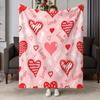 VIKAMA Valentine's Day Flannel Blanket Skin Friendly Soft Pink Love Bedroom Sofa Blanket Couple Gift Home Decoration